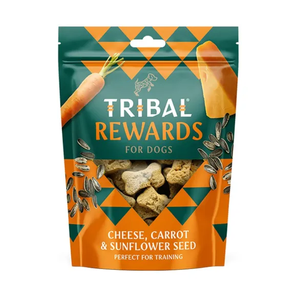 Tribal Rewards Cheese, Carrot & Sunflower Seeds Dog Biscuits 125g